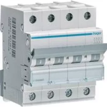 Hager automatinis jungiklis 4 polių C-25A, 6kA MCN425 (MCN425)