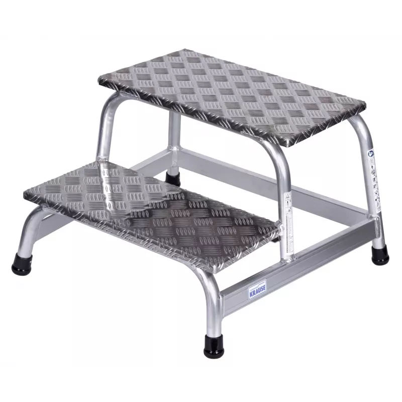 Pakojinė kopėčios Krause 805027, aliuminės, 2 pakopos, max apkrova 150 kg, 680 mm ilgis, 41 cm aukštis