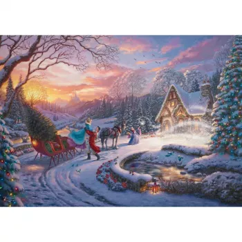 Thomas Kinkade Studios: Disney Dreams Collection - Cinderella Bringing Home the Tree, Dėlionė 1000 dalių