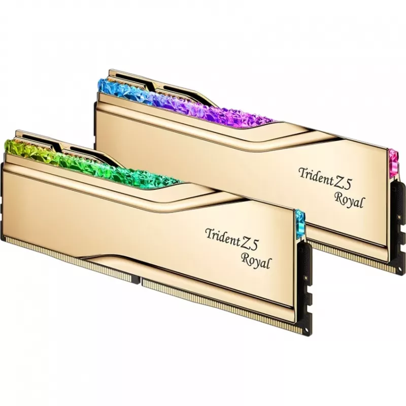 G.Skill Trident Z5 Royal RGB 32 GB (2x16 GB) DDR5-6000 MHz CL28 atminties rinkinys, auksinis