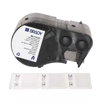 Brady M5-115-427, savaiminio laminavimo vinilas, juoda/balta/skaidri, 38,10 x 12,70(31,75) mm, nuolatinis, kabelio skersmeniui 3,40–6,10 mm (200 vnt.)