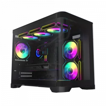 Gamemax HYPE-M BK | Mikro-ATX korpusas | Juodas | Be maitinimo šaltinio
