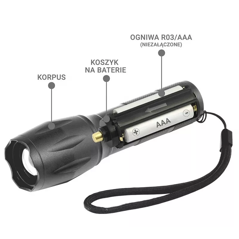 everActive FL600 rankinis LED žibintas, 600 lm, CREE XM-L2, 18650 / 3x AAA