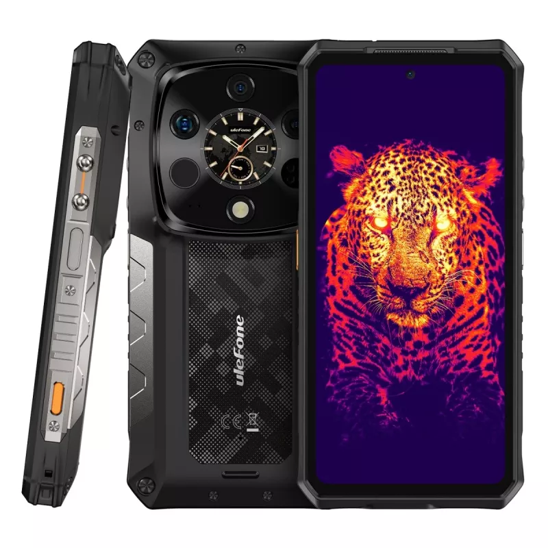 Atsparus išmanusis telefonas UleFone Armor 28 Ultra Thermal 5G — 16 GB RAM, 1 TB atminties, juodas
