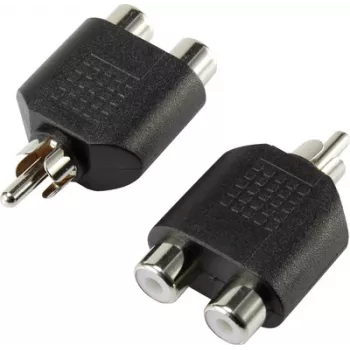 SpeaKa Professional RCA garso Y adapteris [1x RCA kištukas - 2x RCA lizdas] juodas (SP-7870160)