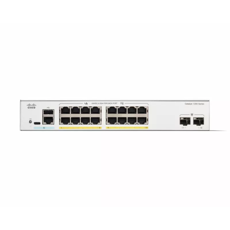 Valdomas jungiklis Cisco Catalyst 1300-16FP-2G 16 prievadų GE Full PoE