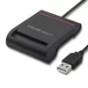 Kortelių skaitytuvas QOLTEC Smart chip ID card scanner USB, juodas, 84,5×65×16 mm, 63 g