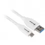 USB 3.2 Gen 2 laidas, USB-A kištukas > USB-C kištukas (baltas, 1 metras)