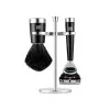 ZWILLING CLASSIC 3 dalių skutimosi rinkinys su rankiniu skustuvu, šepetėliu ir laikikliu - juoda