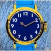 NeXtime klok 8157 Watch One sieninis laikrodis, 43x43,2 cm, mėlyna/geltona