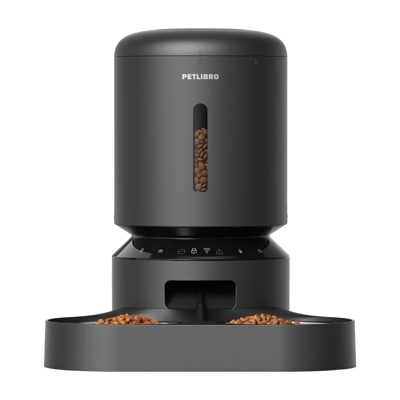 Automatinis ėdalo dalytuvas augintiniams Aptel Granary PL-AF103-36B, 5 L, du dubenėliai, Wi‑Fi, juodas