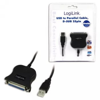 LogiLink UA0054A lygiagretusis kabelis juodas 1,8 m