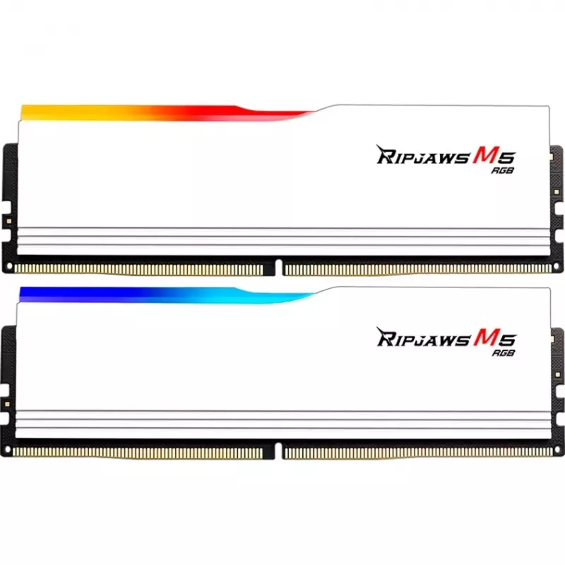 G.Skill Ripjaws M5 RGB 64 GB (2x 32 GB) DDR5-6000 CL30 atminties rinkinys, baltas, INTEL XMP 3.0