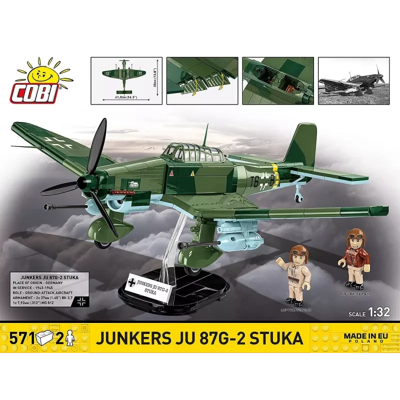 Konstruktorius Cobi Blocks Junkers JU 87G-2 Stuka 571 dalių modelio rinkinys