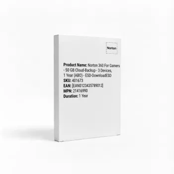 Norton 360 For Gamers - 50 GB debesies atsarginė kopija - 3 įrenginiai, 1 metai (ABO) - ESD parsisiuntimas
