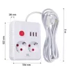 Maitinimo blokas MACLEAN MCE388 W – 2 lizdai, 3×USB, 110–240V, 2500W, 3 m laidas, baltas