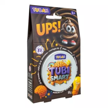 Modelino molis TUBAN TUBI SMART – UPS! 50 g, rudas, vaikams, 95×35×165 mm
