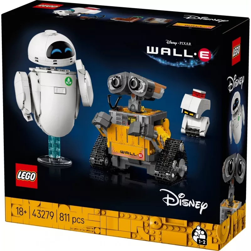 LEGO Disney Pixar 43279 WALL-E ir EVE statybinis konstruktorius, 811 detalių, 18+