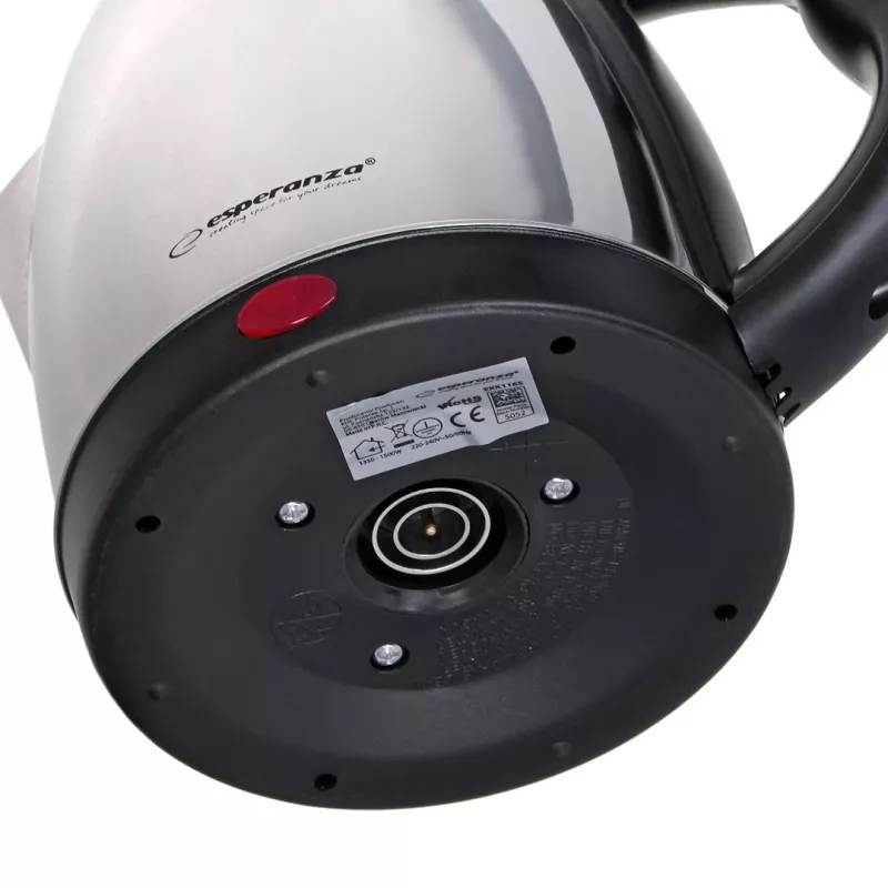 Elektrinis virdulys ESPERANZA 1.0 L nerūdijantis plienas ir plastikas, 1350 W, belaidis, automatinis išsijungimas