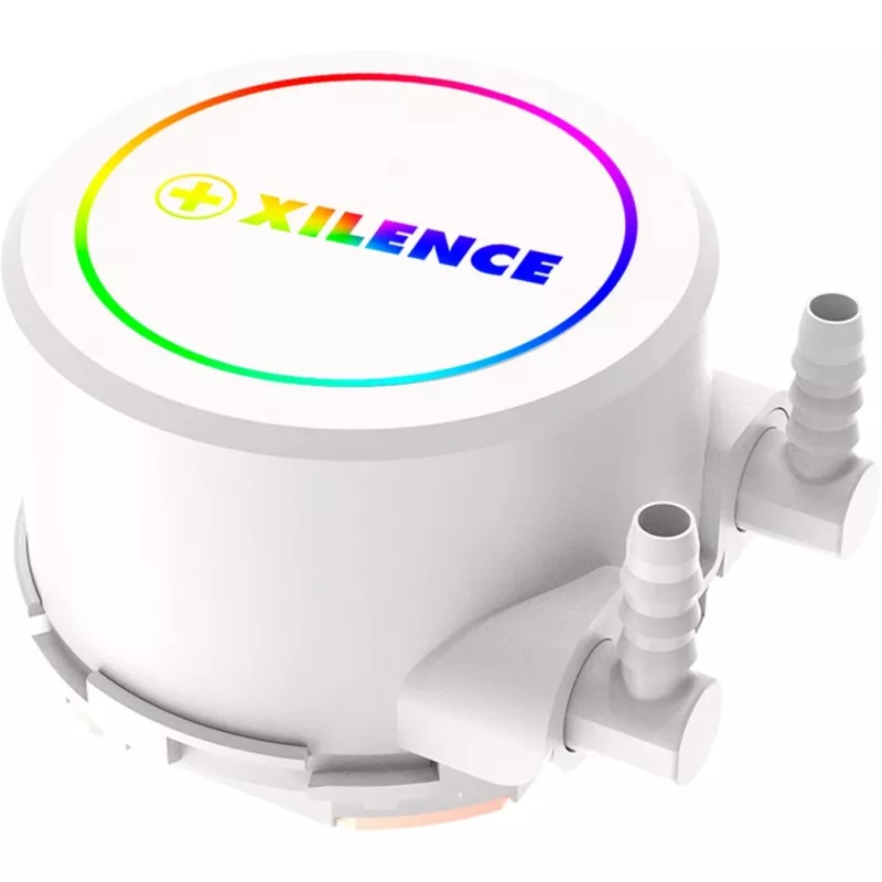 Skysčio aušintuvas XILENCE Performance A+ XC974 LQ240 White ARGB – 240 mm radiatorius, 300 W TDP, baltas, ARGB