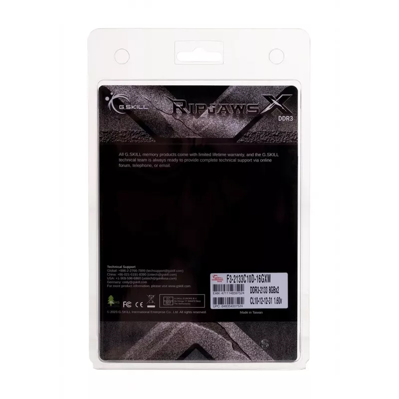 G.SKILL RipjawsX DDR3 16GB (2x8GB) 2133MHz 240-pin DIMM, 1.6V, CL12, dviejų kanalų, radiatoriumi