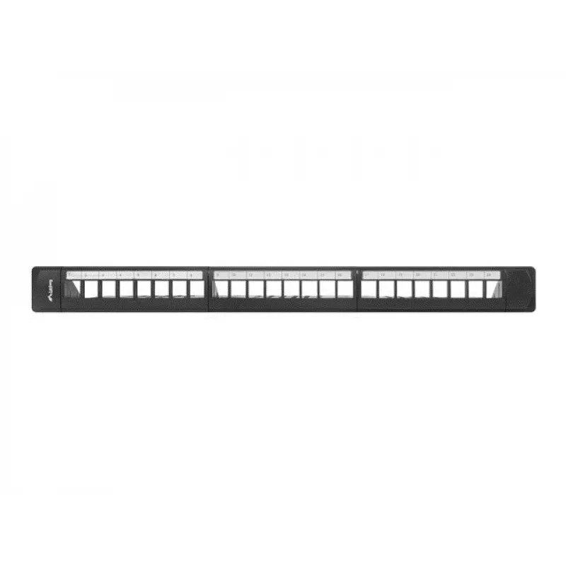 Patch panel 1U LANBERG PPKS-1124-B, 24 prievadai, 1U, ABS, juoda, 482,6×44,5×154 mm