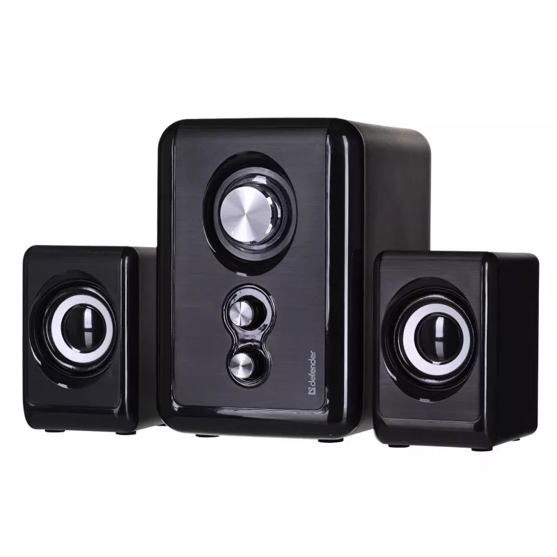 DEFENDER V11 11 W laidiniai 2.1 staliniai garsiakalbiai, USB 5 V, juodi
