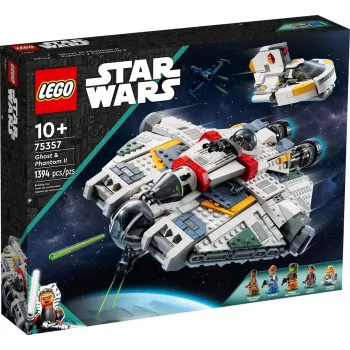 LEGO Star Wars žaidimų rinkinys 75357 — „The Ghost“ ir „Phantom II“, 1 394 detalės, 4 minifigūrėlės, nuo 10 metų
