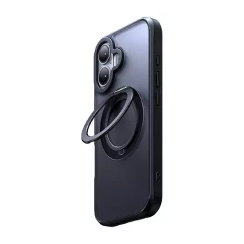 Apsauginis dėklas su MagSafe McDodo PC-4931 iPhone 16 Plus su integruotu stovu — juoda