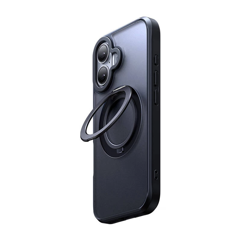 Apsauginis dėklas su MagSafe McDodo PC-4931 iPhone 16 Plus su integruotu stovu — juoda