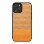 Man and Wood dėklas iPhone 12 / 12 Pro – silkės raštas, juoda