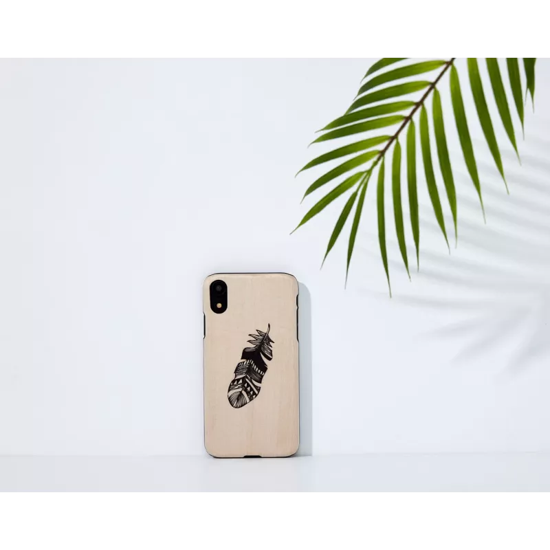 Apsauginis dėklas iPhone XR, man and wood, Indian Black, kietas korpusas
