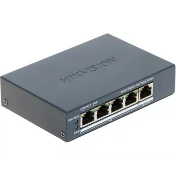 Hikvision DS-3E1505P-EI/M tinklo jungiklis valdomas Gigabit Ethernet (10/100/1000) Power over Ethernet (PoE) Pilka