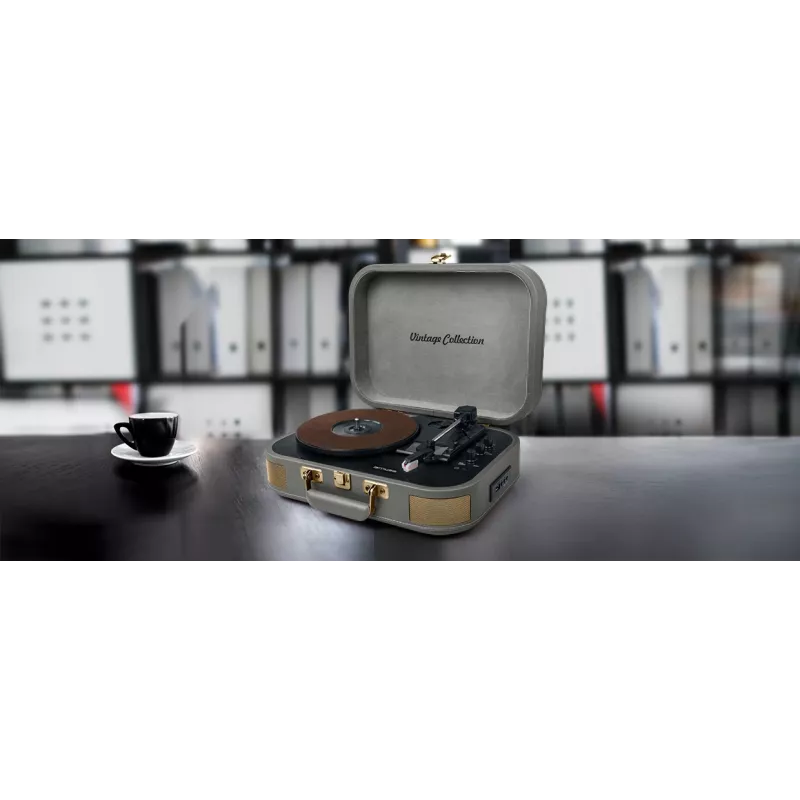 Muse MT-201 BTG | Pilka | Patefono stereo sistema su USB ir AUX