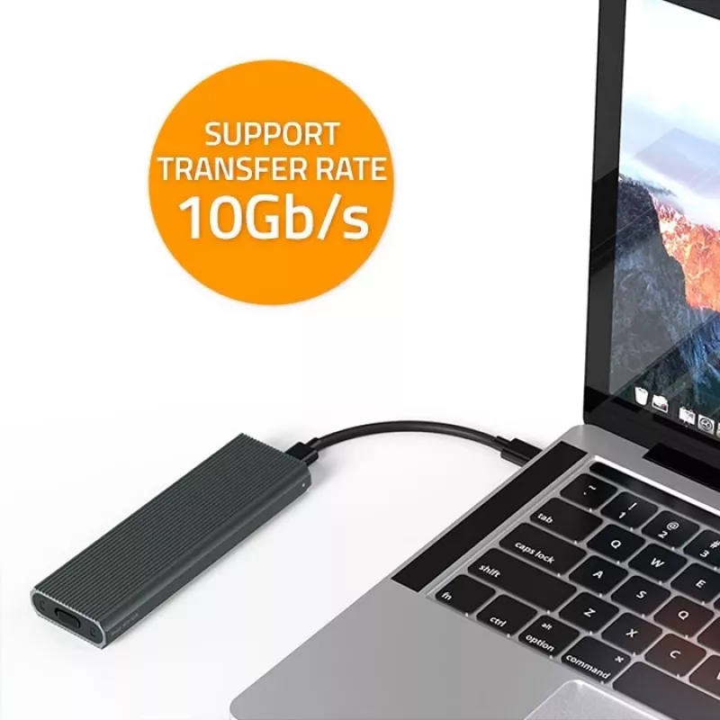Išorinis M.2 NVMe SSD korpusas QOLTEC 52630 – USB 3.1 Gen2 10Gb/s, USB-C