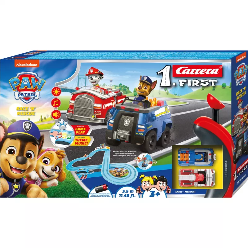 CARRERA First Paw Patrol Race N Rescue 3,5 m – slot car lenktynių trasos rinkinys