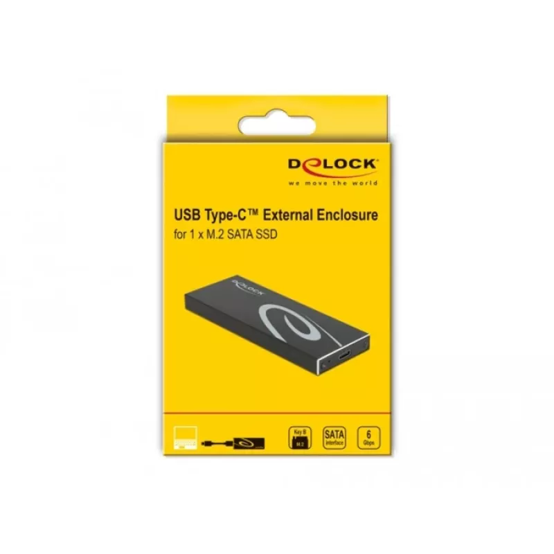 SSD korpusas DeLOCK 42003 išorinis M.2 SATA SSD su USB Type-C