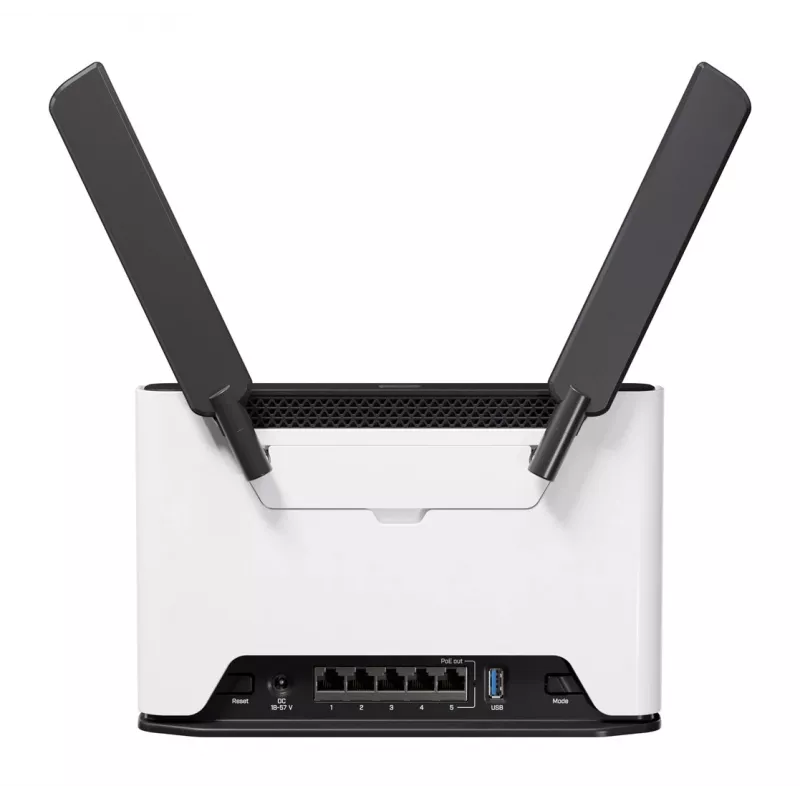Belaidis maršrutizatorius MikroTik Chateau PRO ax – dviejų juostų 2,4/5 GHz, 3548 Mbit/s, PoE, 5x LAN, 2 išorinės antenos, pilka/balta