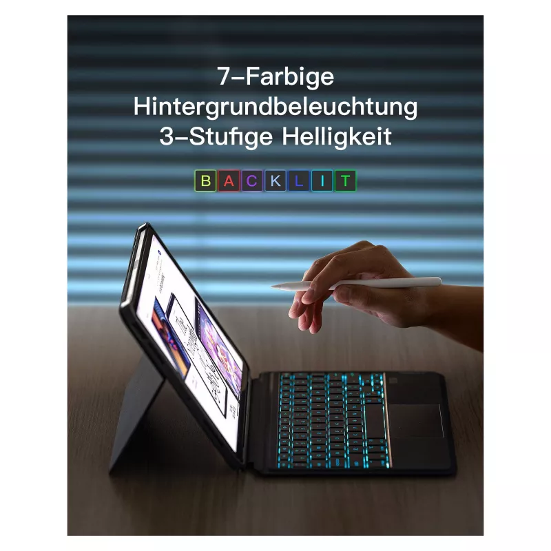 Inateck klaviatūra iPad 11 / iPad Air 4/5Gen.Com. QWERTZ violetinė