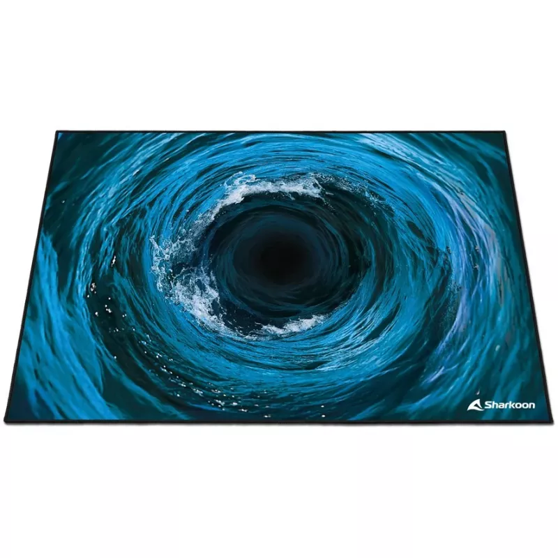 Sharkoon SKILLER SFM12 Undertow grindų apsaugos kilimėlis, 140 x 100 cm, juodas/mėlynas/baltas