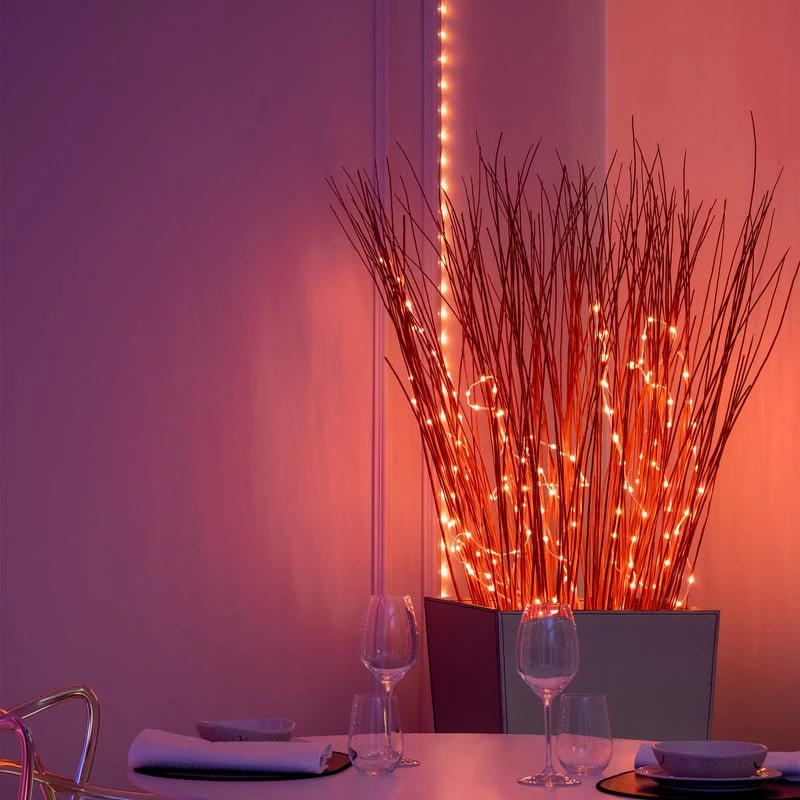 LED girlianda Twinkly TWD200STP-TEU įvairiaspalvė vidaus juostelė, 5 cm tarpai, IP20, skaidrus kabelis
