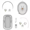 Lovutė supama Lionelo Bella Set Grey Concrete – kūdikio lovelė su supimo funkcija