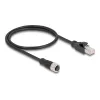 DeLOCK M12 adapterio kabelis D-kodavimo 4 kontaktų moteriškas į RJ45 vyrišką 50 cm