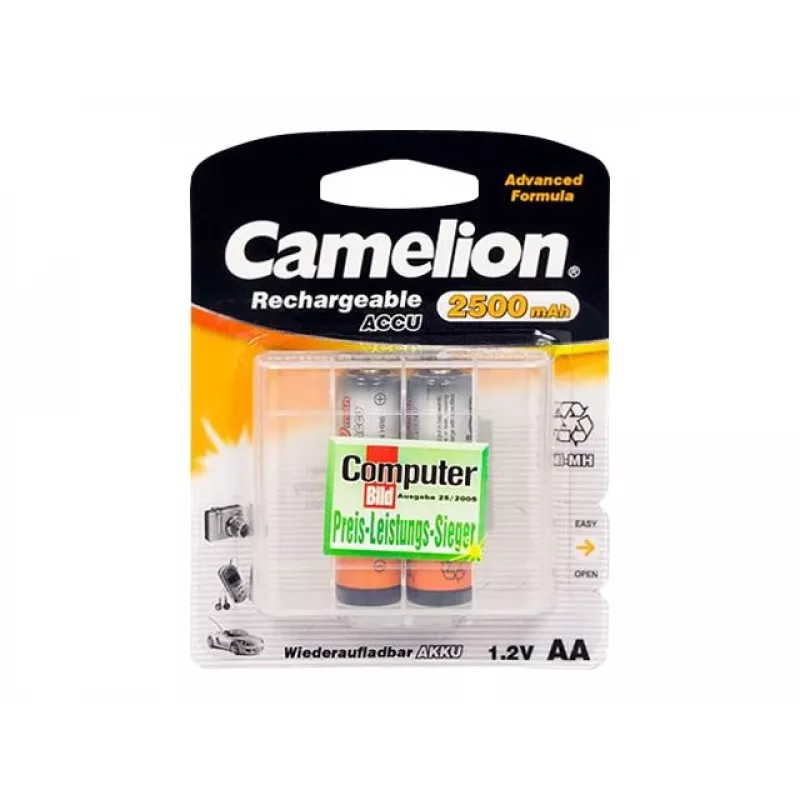 Įkraunamos Ni-MH AA/HR6 baterijos CAMELION 2500 mAh, 2 vnt.