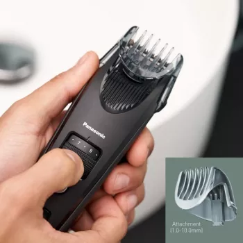 Barzdos kirpimo mašinėlė Panasonic ER-SB40-K803 — 0,5–10 mm, 19 žingsnių, Li-Ion, belaidė/AC, juoda