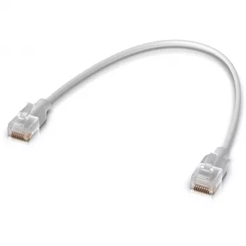 Ubiquiti UACC-Cable-Patch-EL-0.15M-W tinklo kabelis, permatomas baltas, Cat6