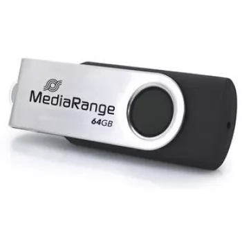 USB atmintukas MediaRange MR1953 64 GB USB Type-C 3.2 Gen 1 (3.1 Gen 1) pasukamas, juodas/sidabrinis