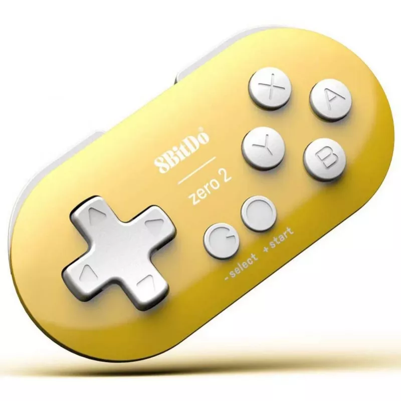 Belaidis žaidimų valdiklis 8BitDo Zero 2 Geltonas – Bluetooth, kompaktiškas kišeninis dydis, RET00221