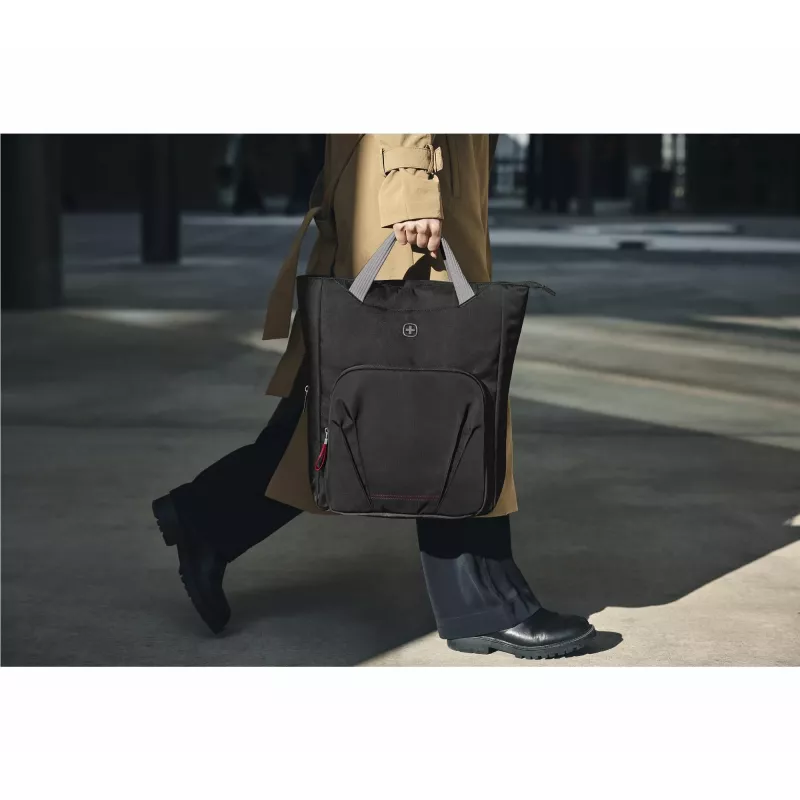 Moterų rankinė Wenger SwissGear Motion Vertical Tote 39,6 cm 15,6 colio juoda