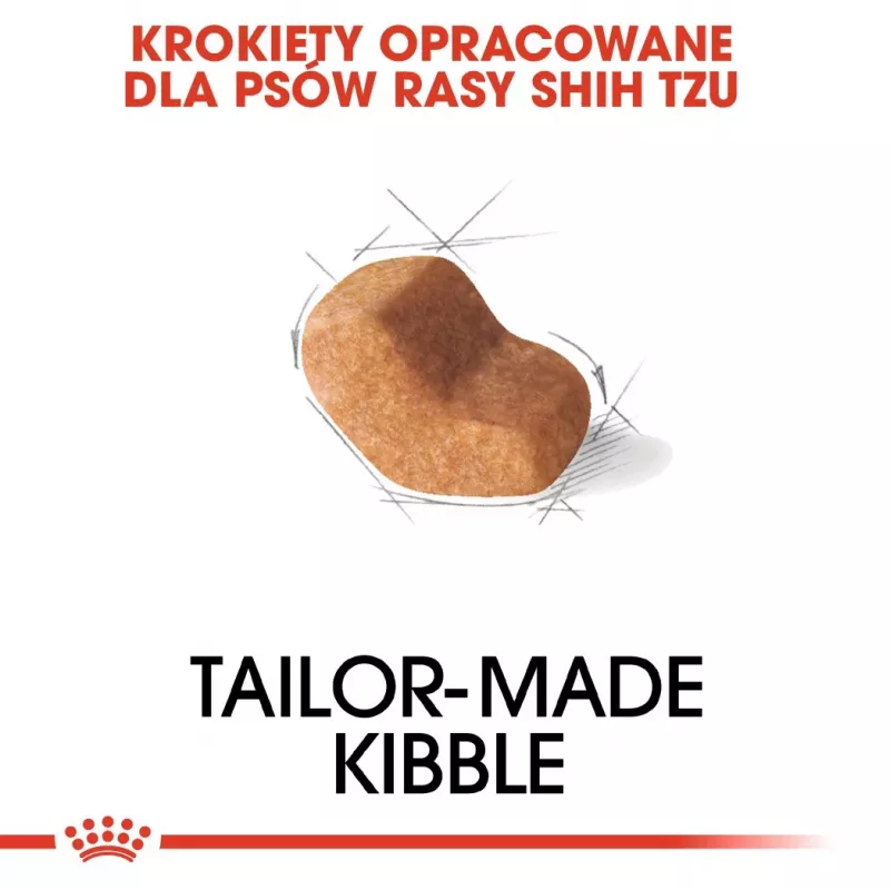 Sausas šunų ėdalas Royal Canin Shih Tzu Adult 1,5 kg – paukštiena, 24% baltymų, 20% riebalų, suaugusiems mažiems šunims